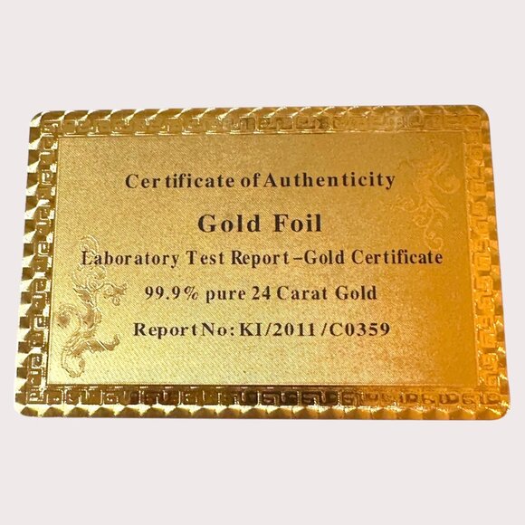 999.9 Gold Foil Playing Cards With Certificate In Red Wood Box - Picture 4 of 13